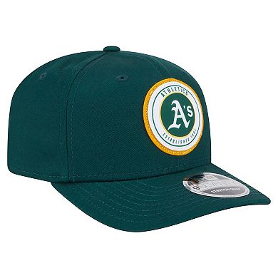 Men's New Era Kelly Green Athletics Circle Patch 9SEVENTY Stretch-Snap Hat