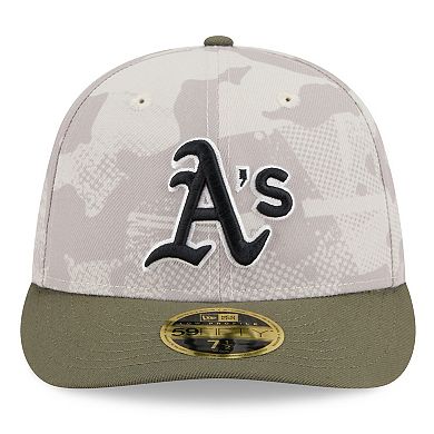 Men's New Era Light Beige/Olive Athletics 2025 Armed Forces Day Low Profile 59FIFTY Fitted Hat