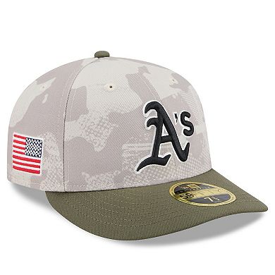 Men's New Era Light Beige/Olive Athletics 2025 Armed Forces Day Low Profile 59FIFTY Fitted Hat