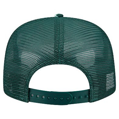 Men's New Era Green Athletics Adventure Pattern Golfer Trucker Snapback Hat