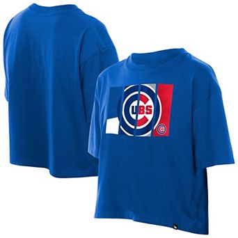 Women's New Era Royal Chicago Cubs Boxy Foil Logo T-Shirt