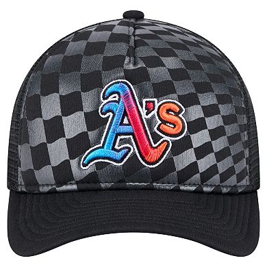 Men's New Era Black Athletics Gradient 9FORTY A-Frame M-Crown Trucker Adjustable Hat