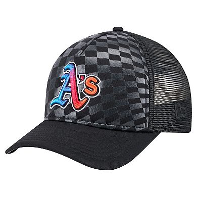 Men's New Era Black Athletics Gradient 9FORTY A-Frame M-Crown Trucker Adjustable Hat