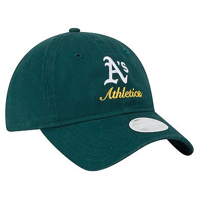 Women's New Era Dark Green Athletics Preppy Team 9TWENTY Adjustable Hat