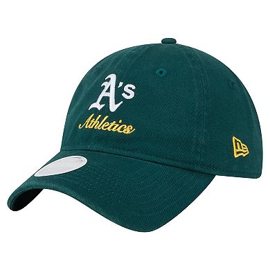 Women's New Era Dark Green Athletics Preppy Team 9TWENTY Adjustable Hat