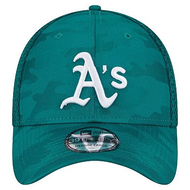 Men's New Era Green Athletics Subtle Camo 39THIRTY Flex Hat