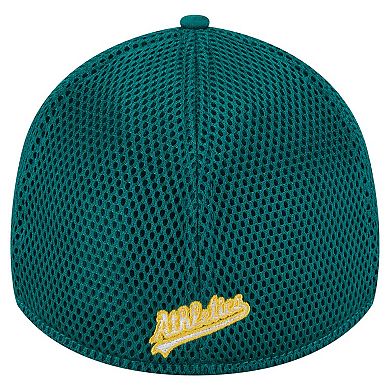 Men's New Era Green Athletics Subtle Camo 39THIRTY Flex Hat