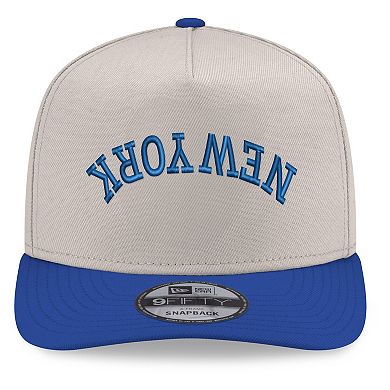 Men's New Era Cream/Royal New York Mets Upside Down City Name A-Frame 9FIFTY Snapback Hat