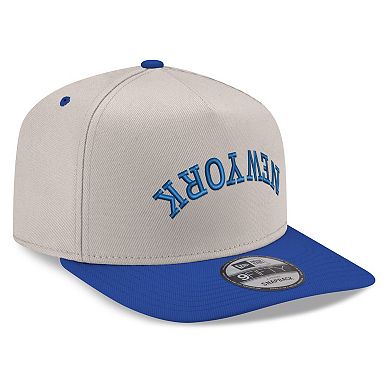 Men's New Era Cream/Royal New York Mets Upside Down City Name A-Frame 9FIFTY Snapback Hat