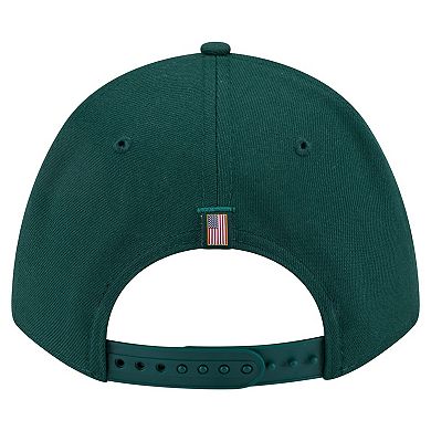 Men's New Era Green Athletics American Flag 9FORTY M-Crown A-Frame Adjustable Hat