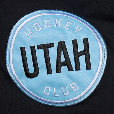 Men's Mitchell & Ness Black Utah Hockey Club Retro Anorak Half-Zip Jacket