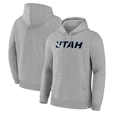 Men's Fanatics Heather Gray Utah Mammoth Combo Legacy Fleece Pullover Hoodie
