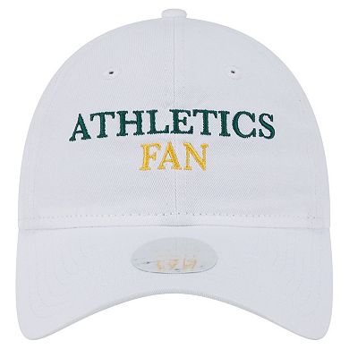 Women's New Era White Athletics Team Fan 9TWENTY Adjustable Hat