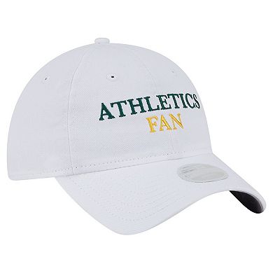 Women's New Era White Athletics Team Fan 9TWENTY Adjustable Hat