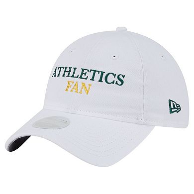 Women's New Era White Athletics Team Fan 9TWENTY Adjustable Hat