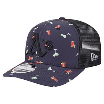 Men's New Era Black Athletics Adventure Drinks Pattern 9SEVENTY Stretch-Snap Hat