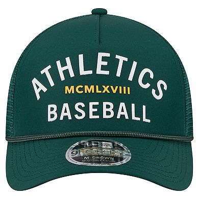 Men's New Era Green Athletics Minimalist 9FORTY A-Frame Adjustable Hat