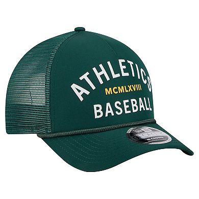 Men's New Era Green Athletics Minimalist 9FORTY A-Frame Adjustable Hat
