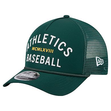 Men's New Era Green Athletics Minimalist 9FORTY A-Frame Adjustable Hat
