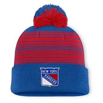 Men's Fanatics Blue New York Rangers Fundamental Spirit Cuffed Pom Knit Hat