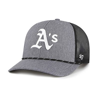 Men's '47 Charcoal Athletics Carbon Rope Trucker Adjustable Hat