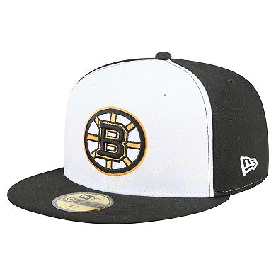 Men's New Era White/Black Boston Bruins Repeat Two-Tone 59FIFTY Fitted Hat
