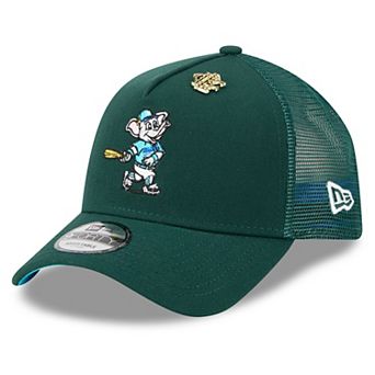 Men's New Era Green Athletics 2025 Big League Chew A-Frame 9FORTY Adjustable Trucker Hat