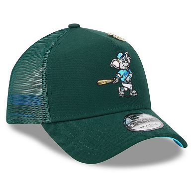 Men's New Era Green Athletics 2025 Big League Chew A-Frame 9FORTY Adjustable Trucker Hat