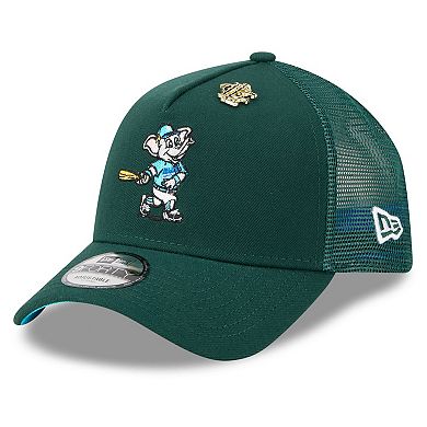 Men's New Era Green Athletics 2025 Big League Chew A-Frame 9FORTY Adjustable Trucker Hat