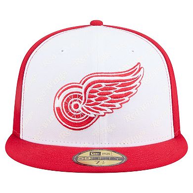 Men's New Era White/Red Detroit Red Wings Repeat Two-Tone 59FIFTY Fitted Hat
