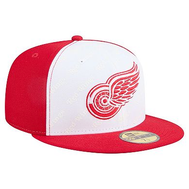Men's New Era White/Red Detroit Red Wings Repeat Two-Tone 59FIFTY Fitted Hat