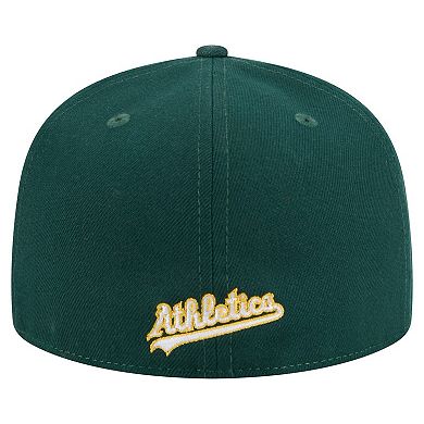 Men's New Era Green Athletics Overlap 59FIFTY Fitted Hat
