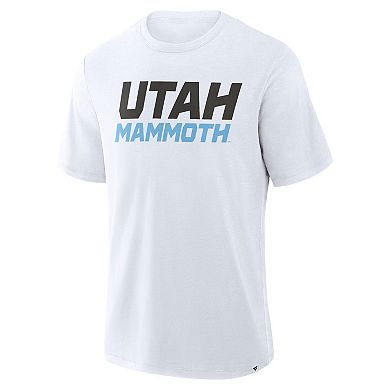Men's Fanatics White Utah Mammoth Wordmark Stadium Slub T-Shirt
