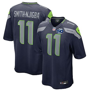 Men's Nike Jaxon Smith-Njigba College Navy Seattle Seahawks Team 50th Season Game Jersey