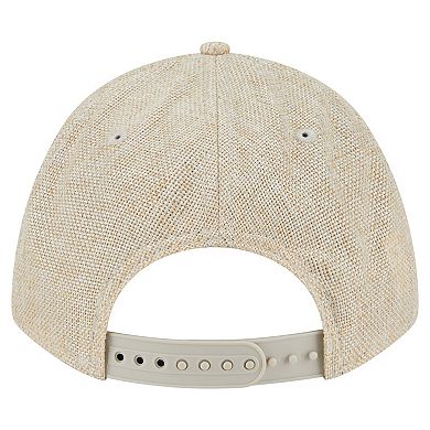Men's New Era Beige Athletics Cotton Weave M-Crown A-Frame 9FORTY Adjustable Hat