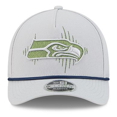Men's New Era Wolf Gray Seattle Seahawks 2025 Rivalries Collection Sideline A-Frame 9FORTY Adjustable Hat