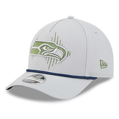 Men's New Era Wolf Gray Seattle Seahawks 2025 Rivalries Collection Sideline A-Frame 9FORTY Adjustable Hat