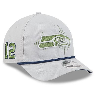 Men's New Era Wolf Gray Seattle Seahawks 2025 Rivalries Collection Sideline A-Frame 9FORTY Adjustable Hat