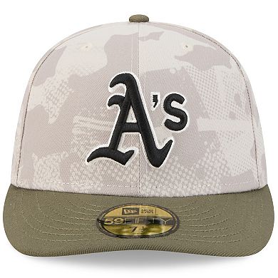 Men's New Era Light Beige/Olive Athletics 2025 Armed Forces Day 59FIFTY Fitted Hat