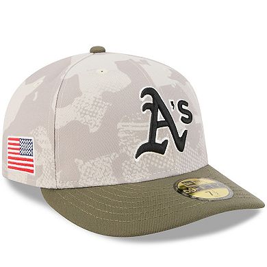 Men's New Era Light Beige/Olive Athletics 2025 Armed Forces Day 59FIFTY Fitted Hat