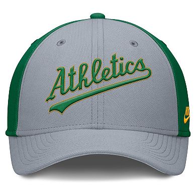 Men's Nike Gray/Green Athletics Rise Swoosh Performance Flex Hat