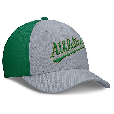 Men's Nike Gray/Green Athletics Rise Swoosh Performance Flex Hat