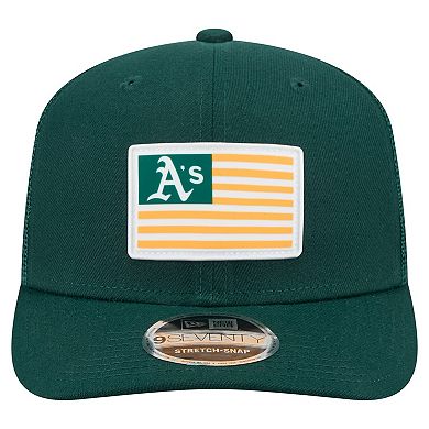 Men's New Era Green Athletics Flag 9SEVENTY Stretch-Snap Hat