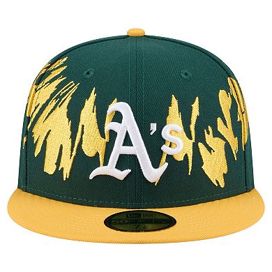 Men's New Era Green/Gold Athletics Retro Pattern 59FIFTY Fitted Hat