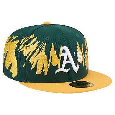 Men's New Era Green/Gold Athletics Retro Pattern 59FIFTY Fitted Hat