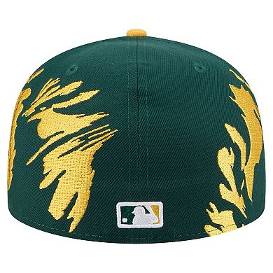 Men's New Era Green/Gold Athletics Retro Pattern 59FIFTY Fitted Hat