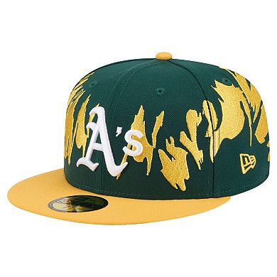 Men's New Era Green/Gold Athletics Retro Pattern 59FIFTY Fitted Hat