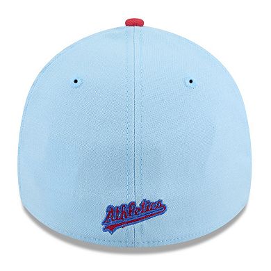 Men's New Era Light Blue/Red Athletics 2025 Fourth of July 39THIRTY Flex Hat