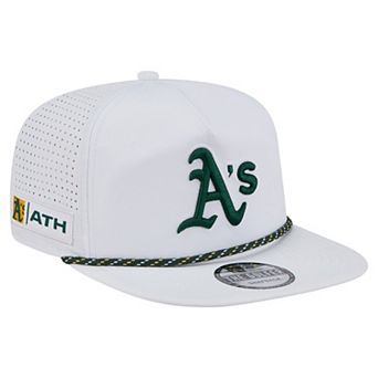 Men's New Era White Athletics Perforated Golfer Snapback Hat