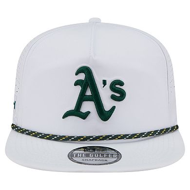 Men's New Era White Athletics Perforated Golfer Snapback Hat